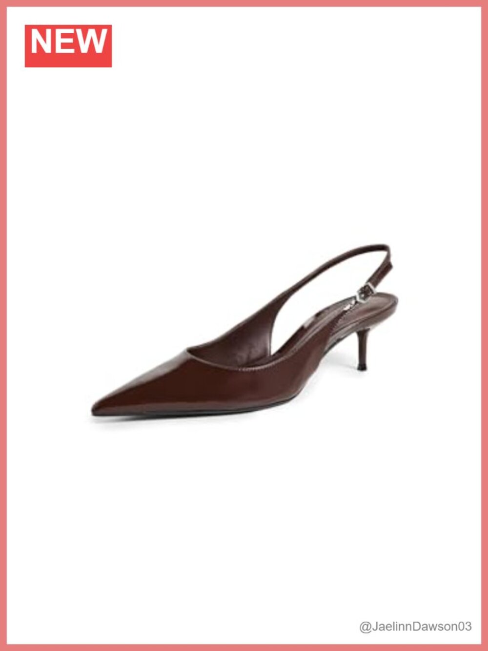 Kitten Heel Slingback Pointed Toe Leather Heels - Formal